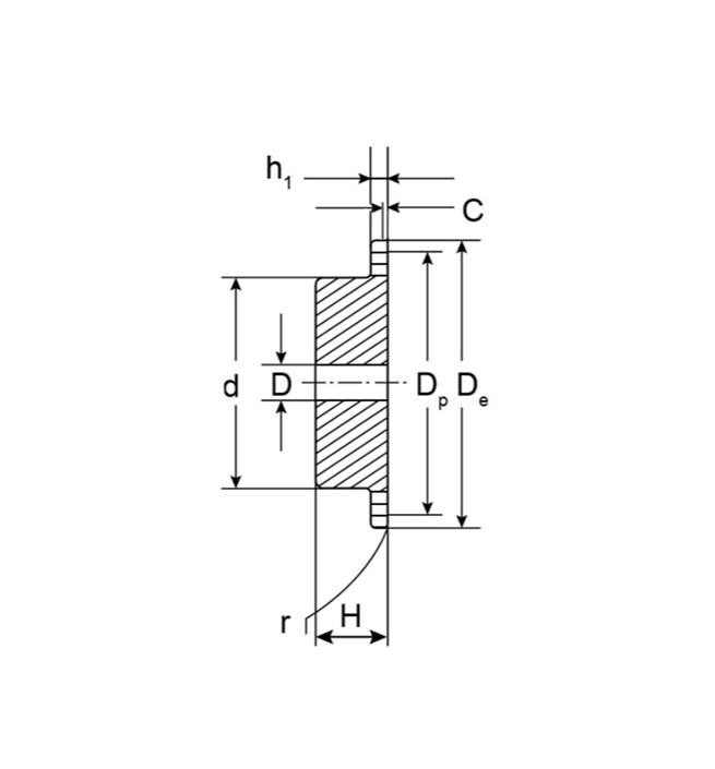 Звездочка под расточку со ступицей с калеными зубьями для цепи: 12B-1, Z=11, 3/4 PS11T11 (PHS12B-1BH11) ISKRA