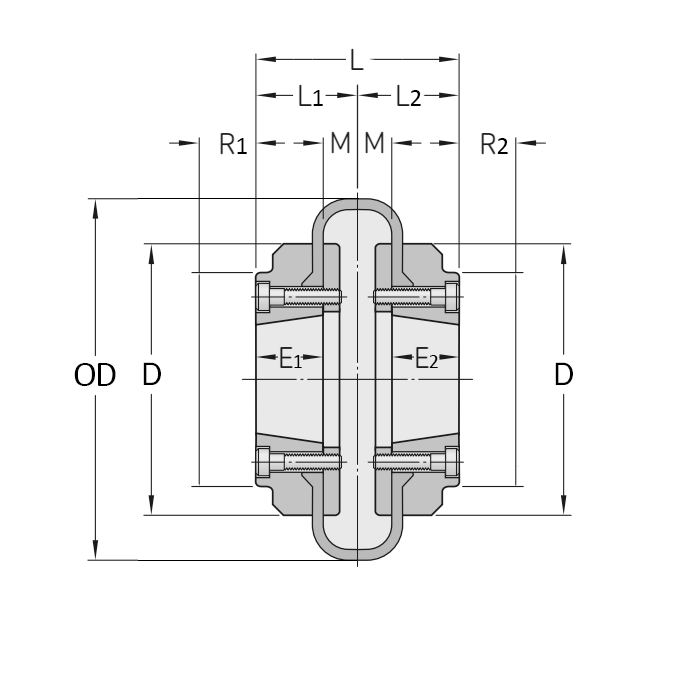 Торообразная муфта в сборе под втулку тапербуш 1008 (ВН-ВН) FLEX F40 ISKRA