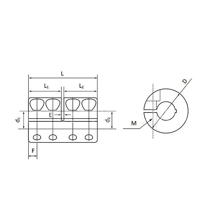 Муфта жесткая соединительная RC30-C (d=8 мм) ISKRA