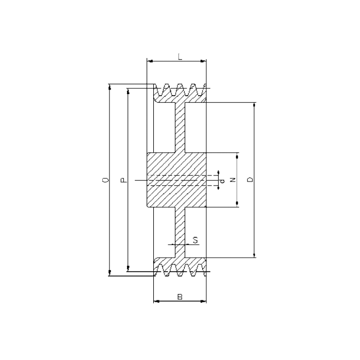 Шкив под расточку клиновой SPA 150-2 (PHP 2SPA150RSB) ISKRA