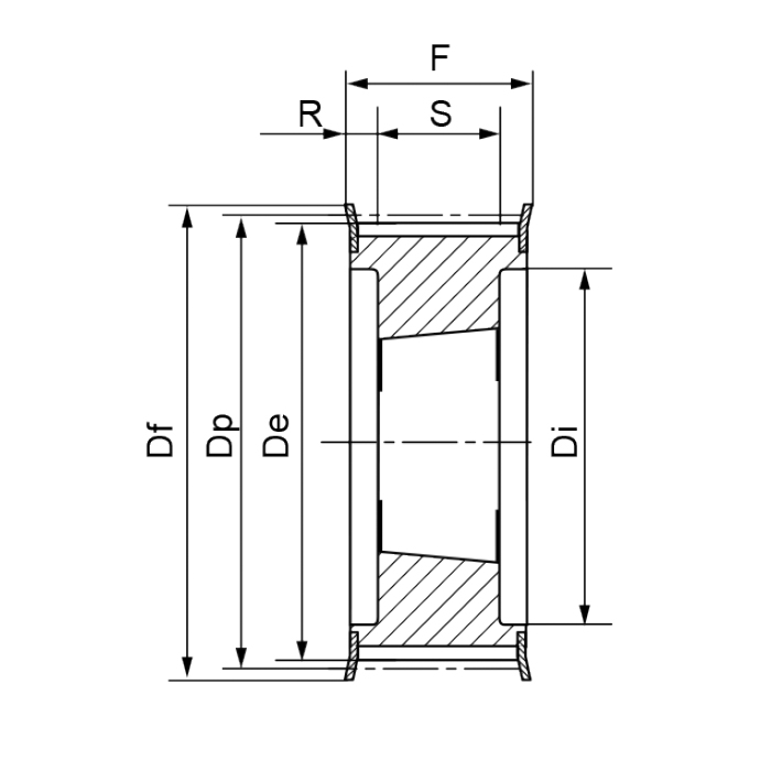 Шкив зубчатый под расточку 64-8M-85 (PHP 64-8M-85RSB) ISKRA