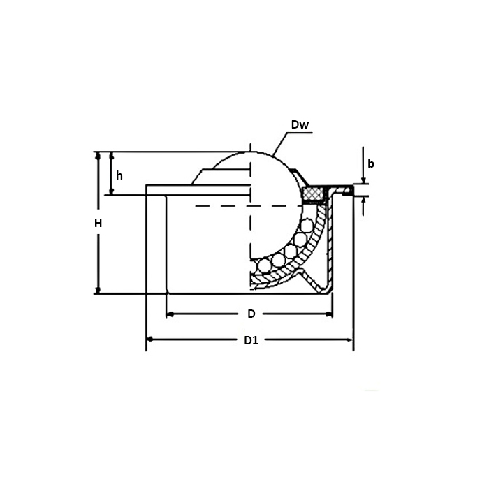 Шариковая опора SP15 L-B-D (CY-15H PL/CS) ISKRA