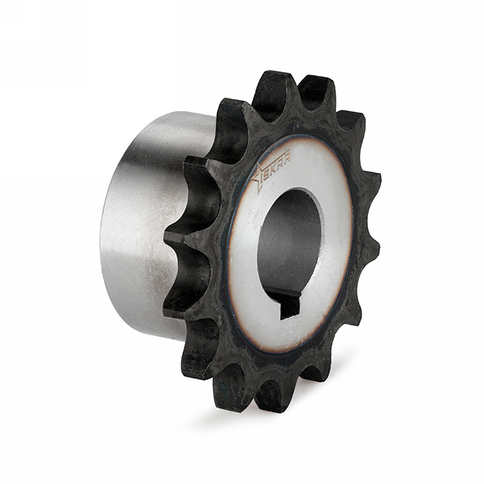 Звездочка с готовым отверстием d=30 для цепи 10B-1, Z=15, со ступицей, с калеными зубьями, шпон. паз ISKRA