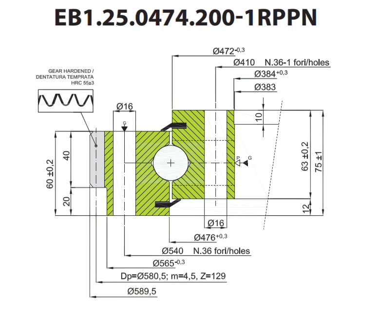 ОПУ стандартная серия с одним рядом шариков EB1.25.0474.200-1RPPN ISKRA