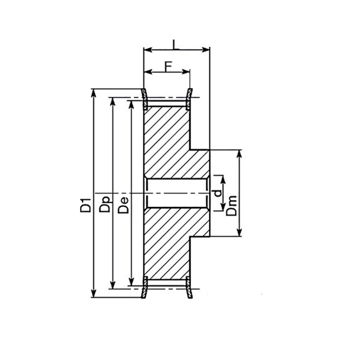 Шкив зубчатый под расточку 36-3M-15 (PHP 36-3M-15RSB) ISKRA