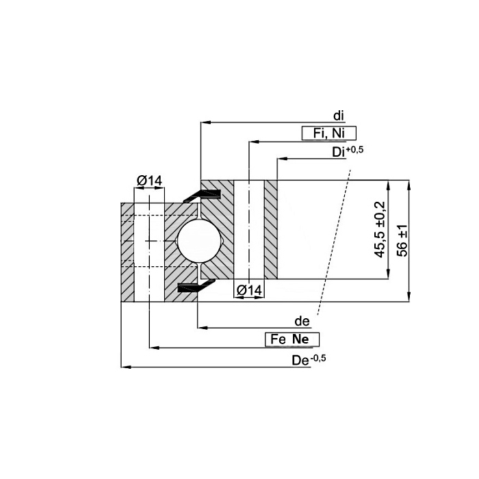 ОПУ стандартная серия с одним рядом шариков NB1.20.1094.200-1PPN ISKRA