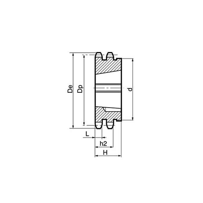 Звездочка под втулку тапербуш для цепи: 08B-2, Z=15, 1/2" x 5/16" TD09015 (PHS 08B-2 ТВ 15) ISKRA