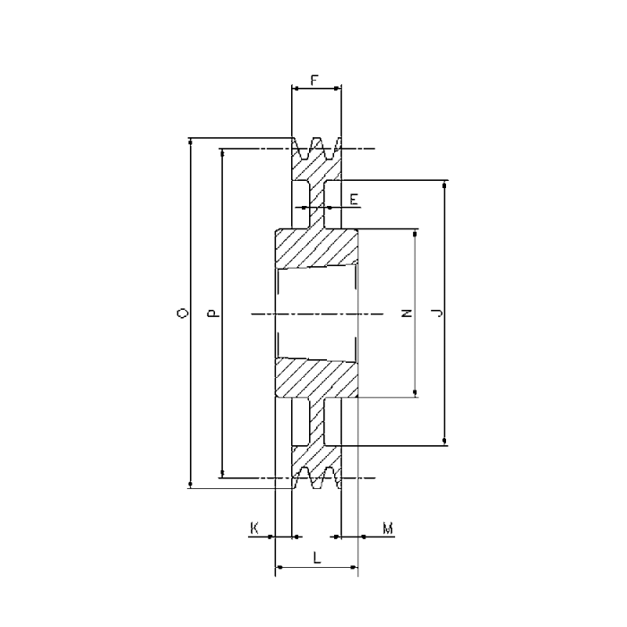 Шкив клиновой под втулку тапербуш SPB250-01 TB (PHP 1SPB250TB) ISKRA
