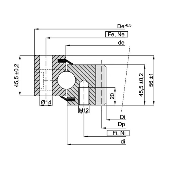 ОПУ стандартная серия с одним рядом шариков ZB1.20.0414.200-1SPTN ISKRA