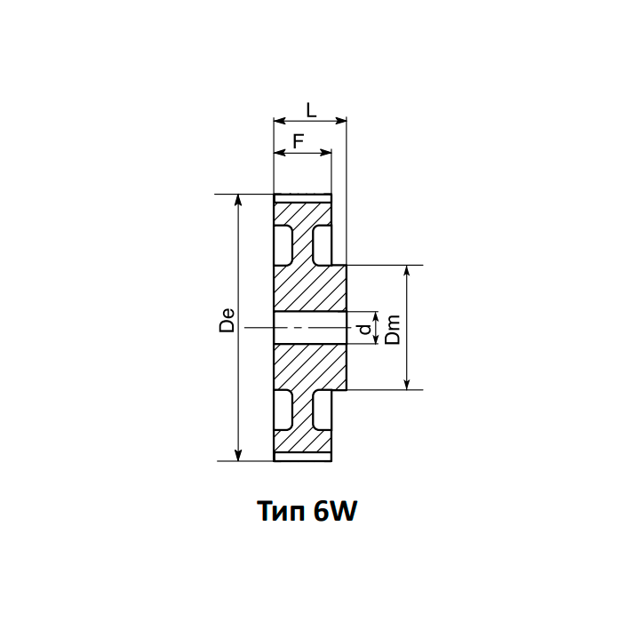 Шкив зубчатый под расточку 44-5M-15(PHP44-5M-15RSB) ISKRA