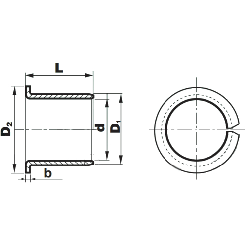 Втулка скольжения с фланцем KF1620SF1SN (PCMF161820E) ISKRA