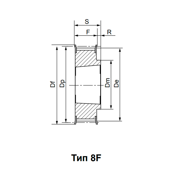 Шкив зубчатый с профилем HTD под втулку тапербуш 48-5M-15 TB (PHP 48-5M-15TB) ISKRA
