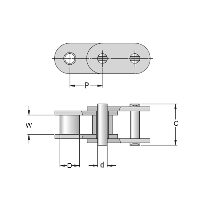 Цепь приводная роликовая однорядная 24B-1 ISKRA