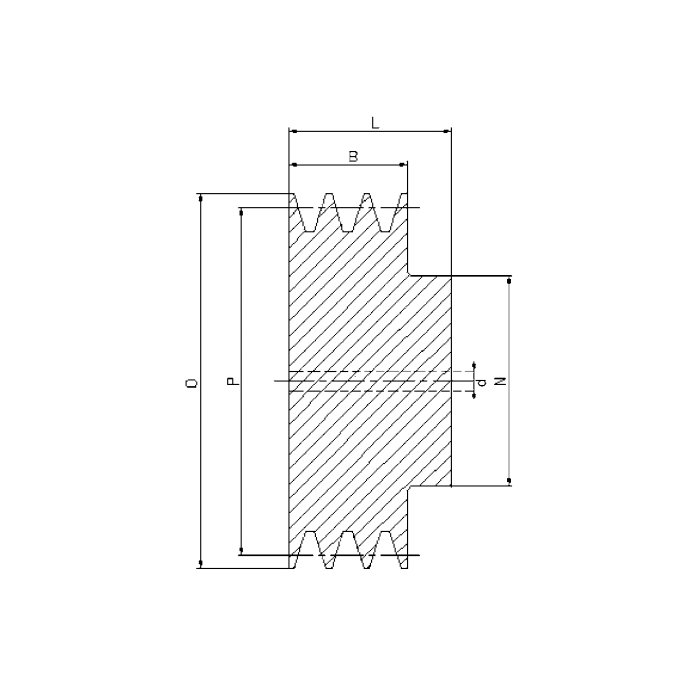 Шкив под расточку клиновой SPA 90-2 (PHP 2SPA90RSB) ISKRA
