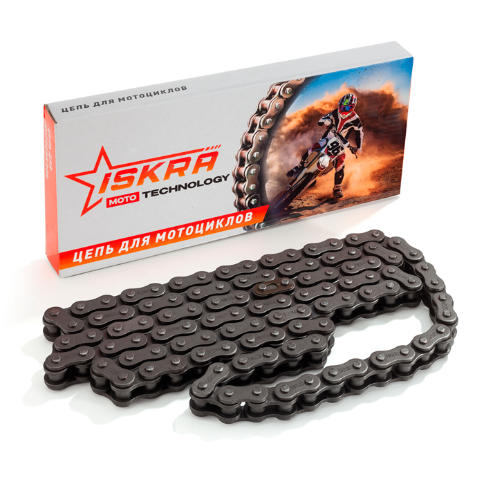 Приводная цепь для мотоцикла усиленная 520-H-104L ISKRA