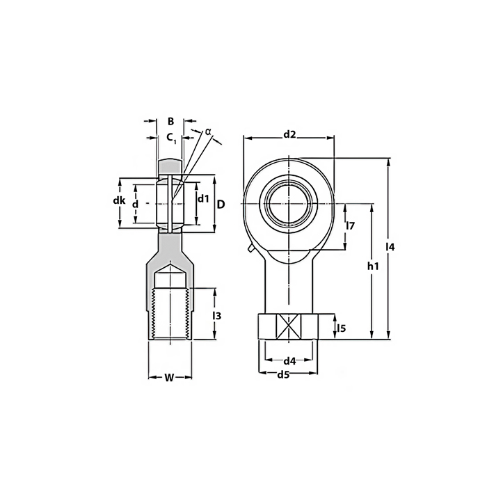 Шарнирный наконечник TSFL10X1,25 ISKRA