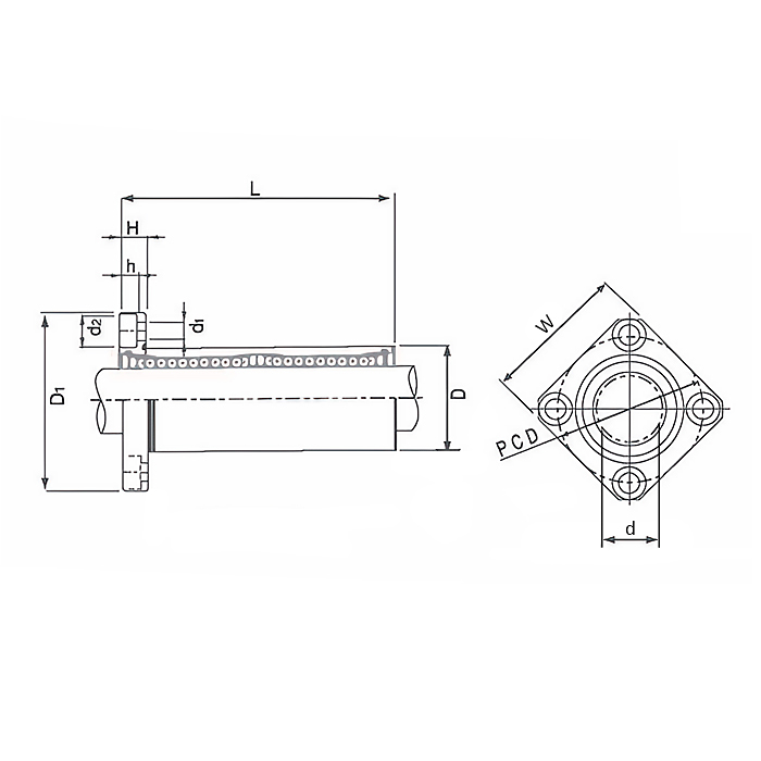 Линейный подшипник LMEK16L-UU ISKRA
