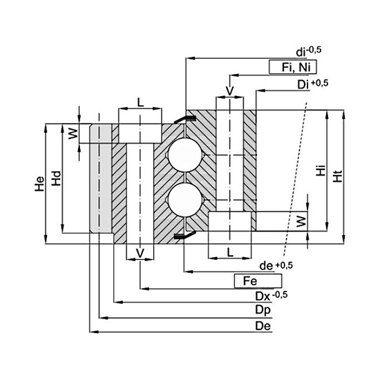 ОПУ стандартная серия с двумя рядами шариков EB2.28.1215.400-1RPPN ISKRA