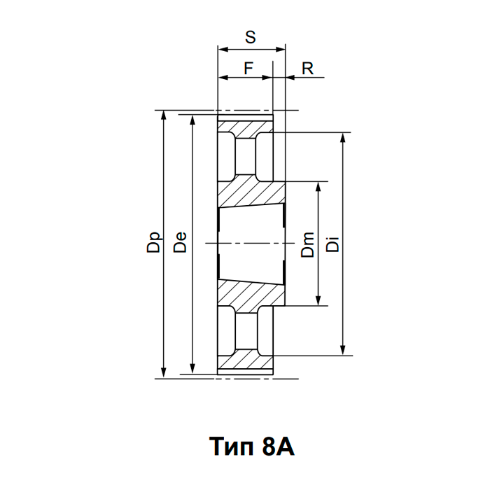 Шкив зубчатый с профилем HTD под втулку тапербуш 90-8M-30 TB (PHP 90-8M-30TB) ISKRA
