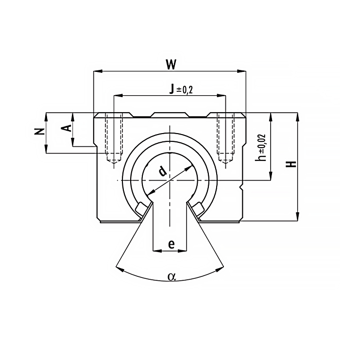 Линейный подшипник в сборе с корпусом SBR16-UU ISKRA
