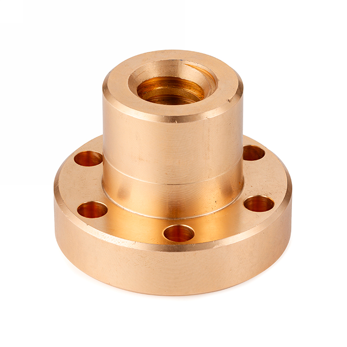 Гайка трапецеидальная с фланцем (бронза) d=24 мм, шаг резьбы 5 мм (прав. резьба), BFM 24-5-D ISKRA