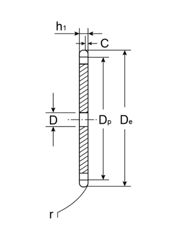 Звездочка без ступицы под расточку для цепи: 08B-1, Z=15, 1/2" x 5/16" CS09015 (PHS 08B-1A15) ISKRA