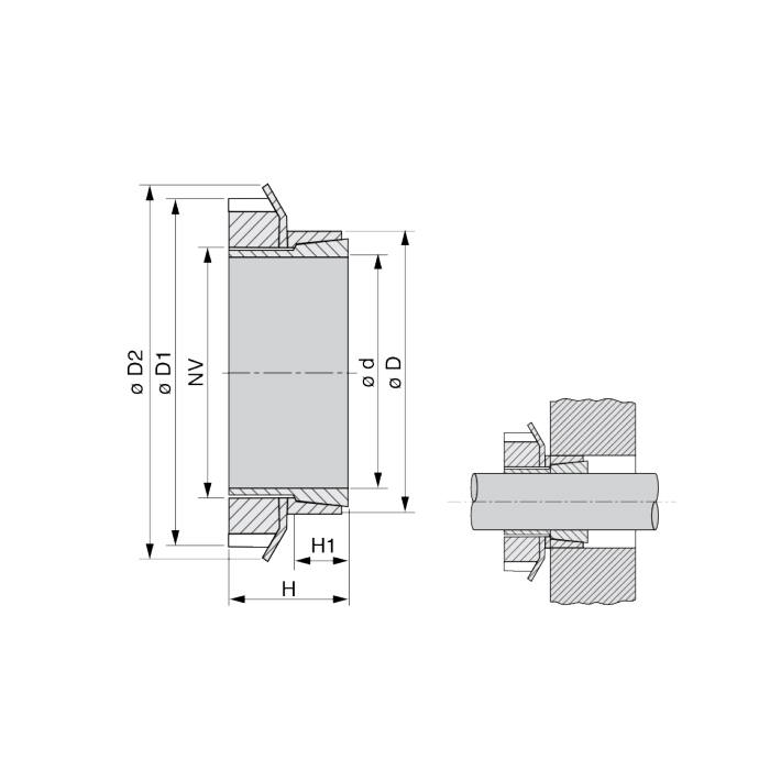 Зажимная втулка KLFC070 (PHF FX80-70x84) ISKRA