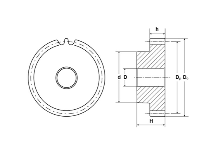 Зубчатая шестерня под расточку со ступицей и калеными зубьями, M=3, Z=20 PM30T20 ISKRA