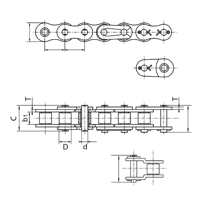 Приводная цепь для мотоцикла усиленная 520-H-120L ISKRA