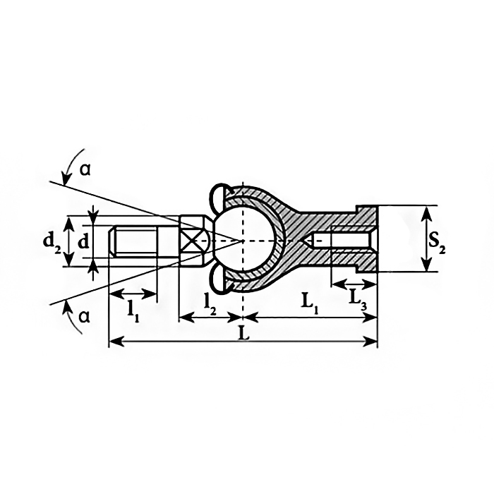 Шарнирный наконечник SQZ12X1,75CRS ISKRA