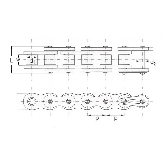 Приводная цепь для мотоцикла усиленная 520-H-104L ISKRA