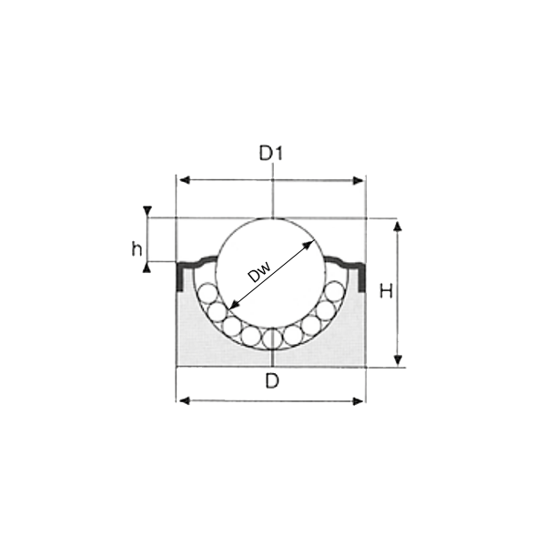 Шариковая опора (без фланца) SP12B-NF ISKRA