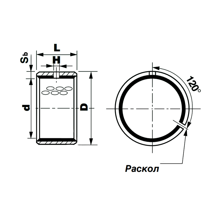 Втулка скольжения KU4550SF2 (PCM455050M) ISKRA