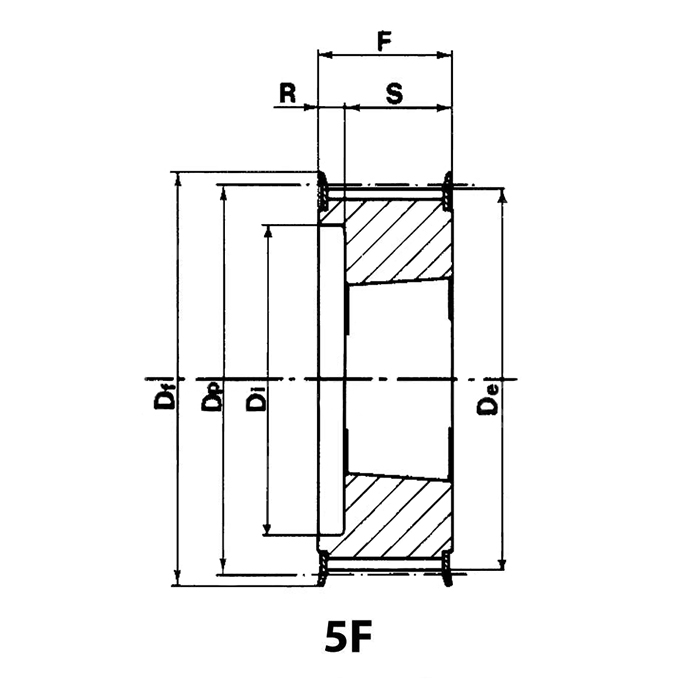 Шкив зубчатый с профилем HTD под втулку тапербуш 30-8M-30 TB (PHP 30-8M-30TB) ISKRA