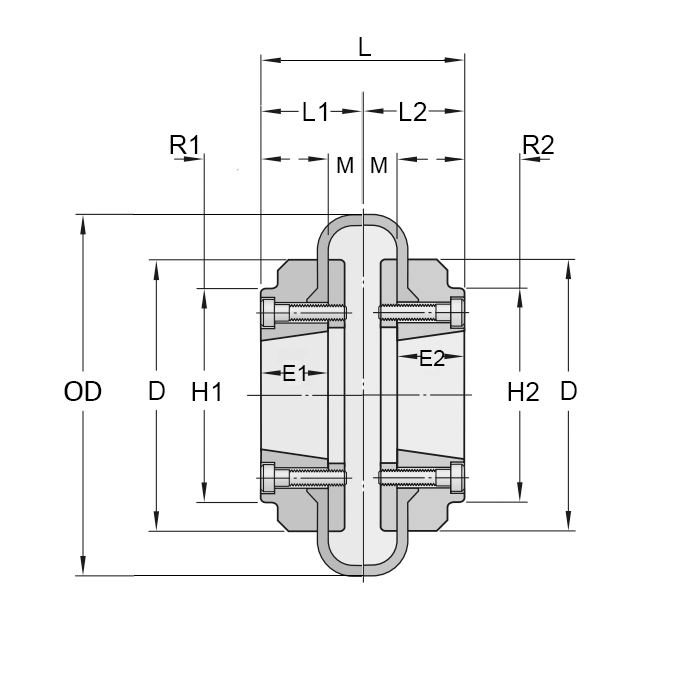 Торообразная муфта в сборе под втулку тапербуш 1610(ВН-НАР) FLEX F60 ISKRA