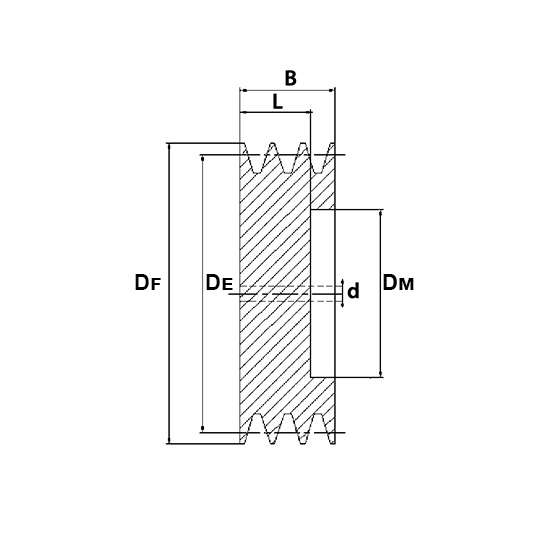 Шкив клиновой под втулку тапербуш SPB106-03 TB (PHP 3SPB106TB) ISKRA
