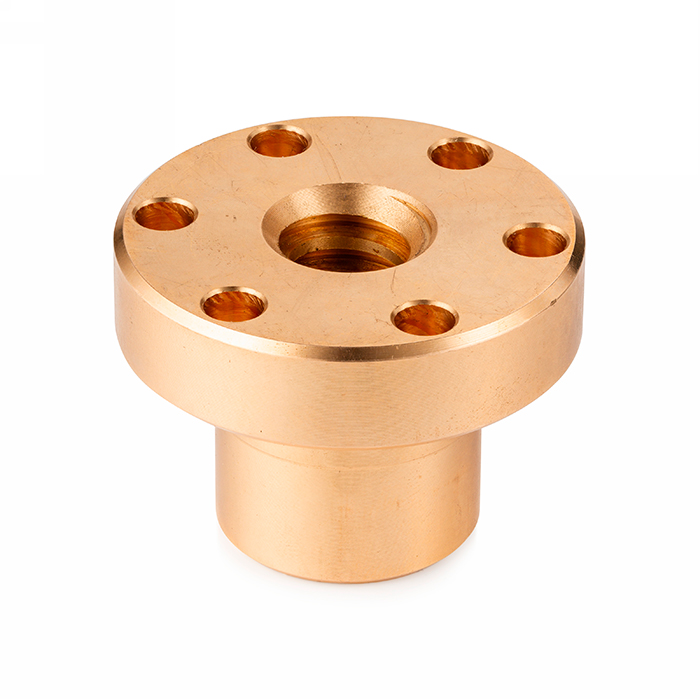 Гайка трапецеидальная с фланцем (бронза) d=24 мм, шаг резьбы 5 мм (прав. резьба), BFM 24-5-D ISKRA