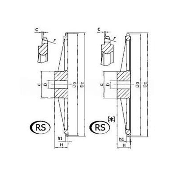 Звездочка со ступицей (чугун) под расточку для цепи: 12B-1, Z=76, 3/4" x 7/16" RS11076 ISKRA
