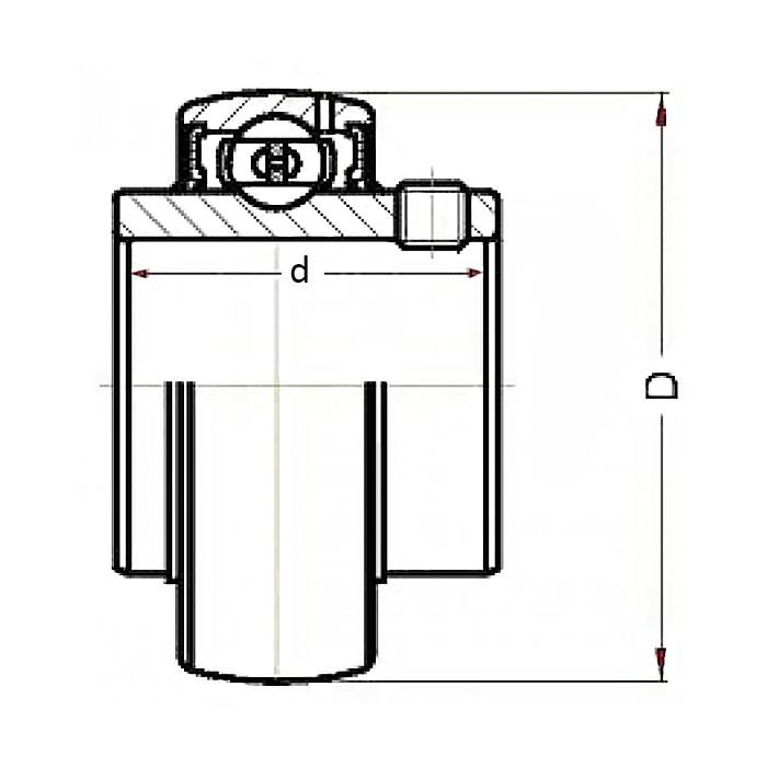 Высокотемпературный корпусной подшипник UC209 BHTS ZZ 280° Ecoline ISKRA