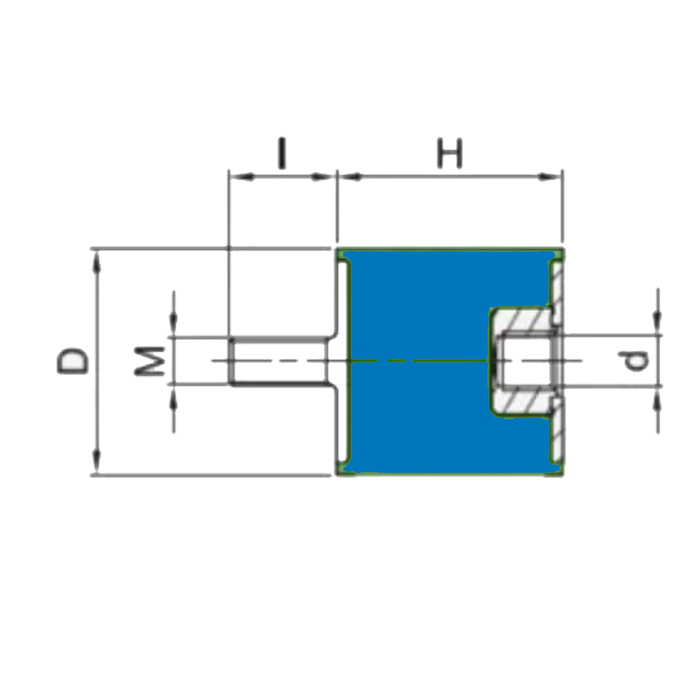 Виброизолятор MF60X20 M12X37 MF60201237 ISKRA
