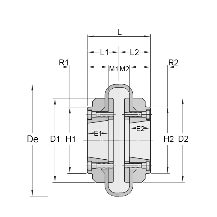 Торообразная муфта в сборе под втулку тапербуш 1610(ВН-НАР) FLEX F60 ISKRA