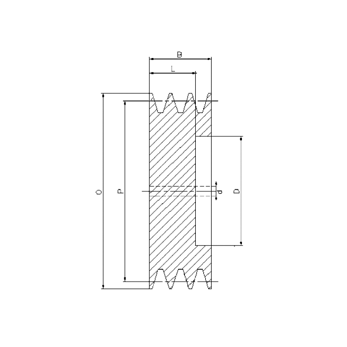 Шкив под расточку клиновой SPB 100-2 (PHP 2SPB100RSB) ISKRA