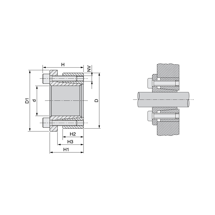 Зажимная втулка KLAB025 (PHF FX51-25x50) ISKRA