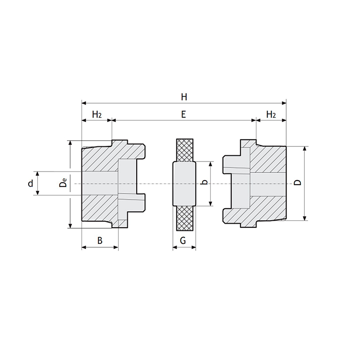 Полумуфта под расточку HRCP130 ISKRA
