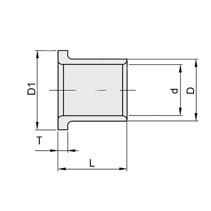 Втулка скольжения с фланцем BNZF162027225 (PBMF162027) ISKRA