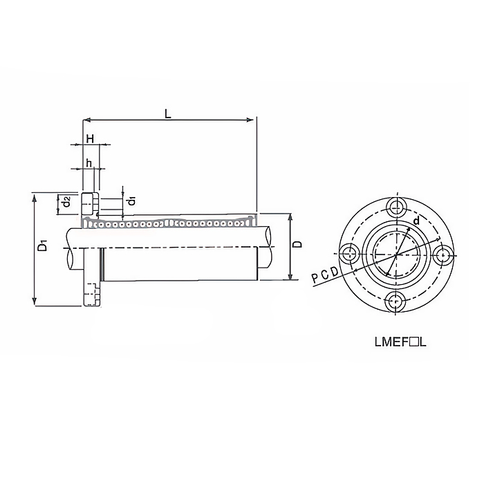 Линейный подшипник LMEF12L-UU ISKRA
