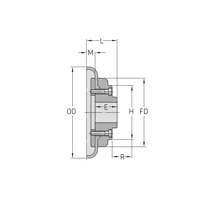 Торообразная полумуфта под расточку F80R (PHE F80RSBFLG) ISKRA