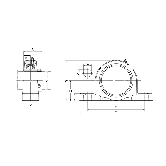 Нержавеющий корпус подшипника P205SS ISKRA
