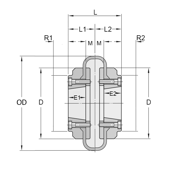 Торообразная муфта в сборе под втулку тапербуш 1008(ВН-НАР) FLEX F40 ISKRA