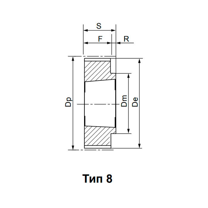 Шкив зубчатый с профилем HTD под втулку тапербуш 72-5M-15 TB (PHP 72-5M-15TB) ISKRA